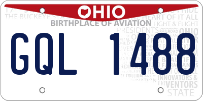 OH license plate GQL1488
