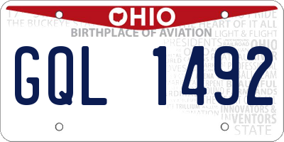 OH license plate GQL1492
