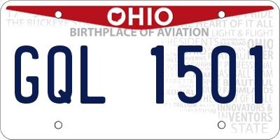OH license plate GQL1501
