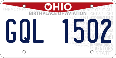 OH license plate GQL1502