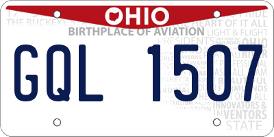 OH license plate GQL1507