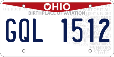OH license plate GQL1512