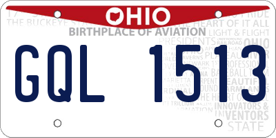 OH license plate GQL1513