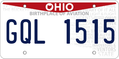 OH license plate GQL1515