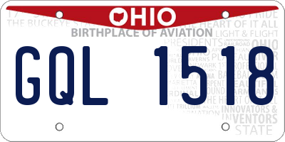 OH license plate GQL1518