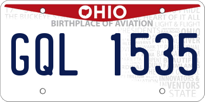 OH license plate GQL1535