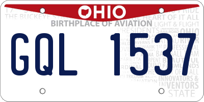 OH license plate GQL1537