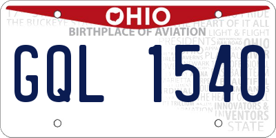 OH license plate GQL1540