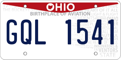 OH license plate GQL1541