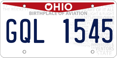 OH license plate GQL1545