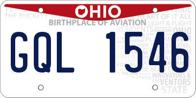 OH license plate GQL1546