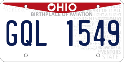 OH license plate GQL1549