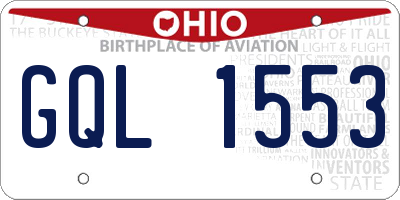 OH license plate GQL1553