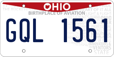 OH license plate GQL1561