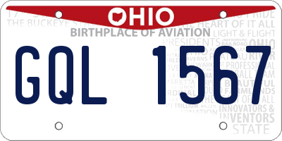OH license plate GQL1567