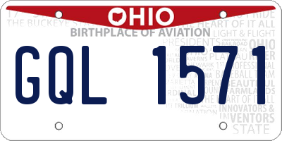 OH license plate GQL1571