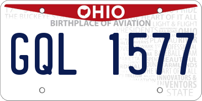 OH license plate GQL1577