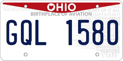 OH license plate GQL1580