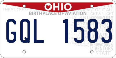 OH license plate GQL1583