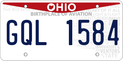 OH license plate GQL1584