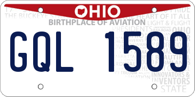 OH license plate GQL1589