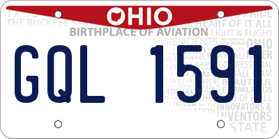 OH license plate GQL1591