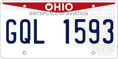 OH license plate GQL1593
