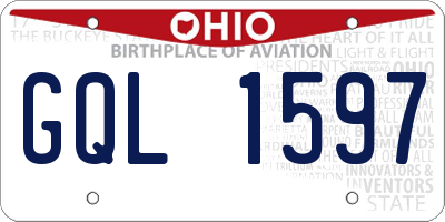 OH license plate GQL1597