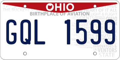 OH license plate GQL1599