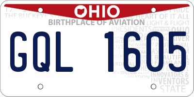 OH license plate GQL1605