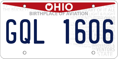 OH license plate GQL1606