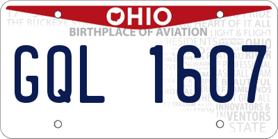 OH license plate GQL1607