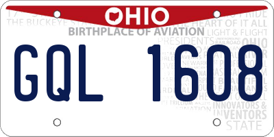 OH license plate GQL1608
