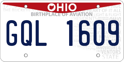 OH license plate GQL1609