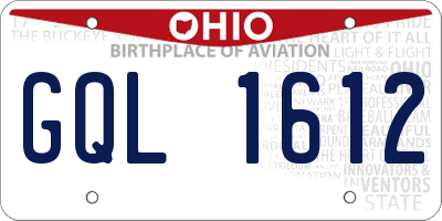 OH license plate GQL1612
