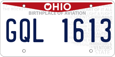 OH license plate GQL1613