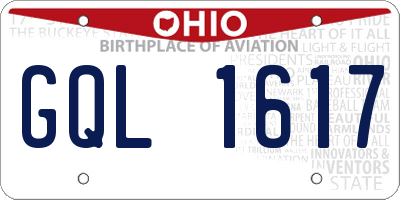 OH license plate GQL1617