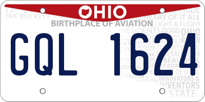 OH license plate GQL1624
