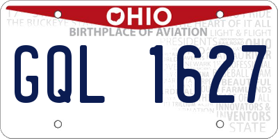 OH license plate GQL1627