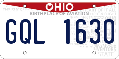 OH license plate GQL1630