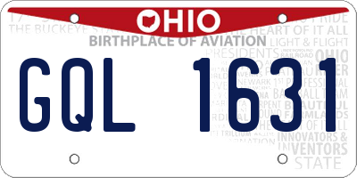 OH license plate GQL1631