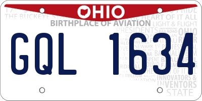 OH license plate GQL1634