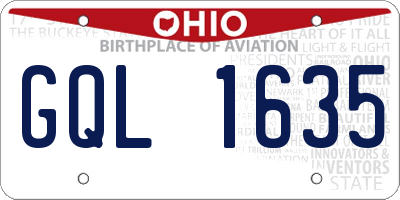 OH license plate GQL1635