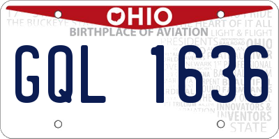OH license plate GQL1636