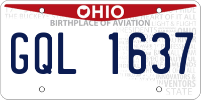 OH license plate GQL1637