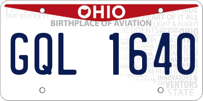 OH license plate GQL1640