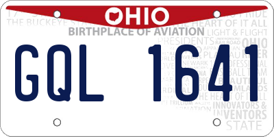 OH license plate GQL1641