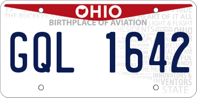 OH license plate GQL1642