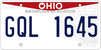 OH license plate GQL1645