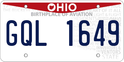 OH license plate GQL1649